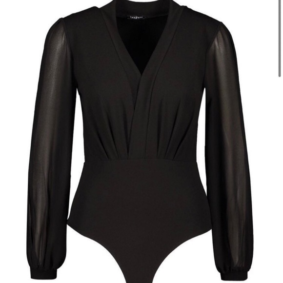 Boohoo long sleeve bodysuit mesh arms - Picture 3 of 10